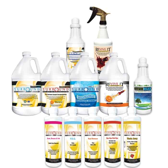 Samples of cleaning products